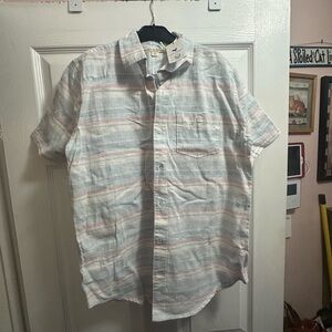 Boys XL Hope & Henry Casual Blue and Pink Button Down Shirt with Stripes